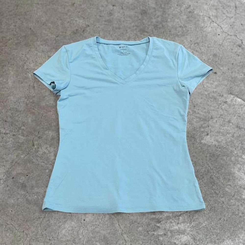 y2k blue teal v neck top small